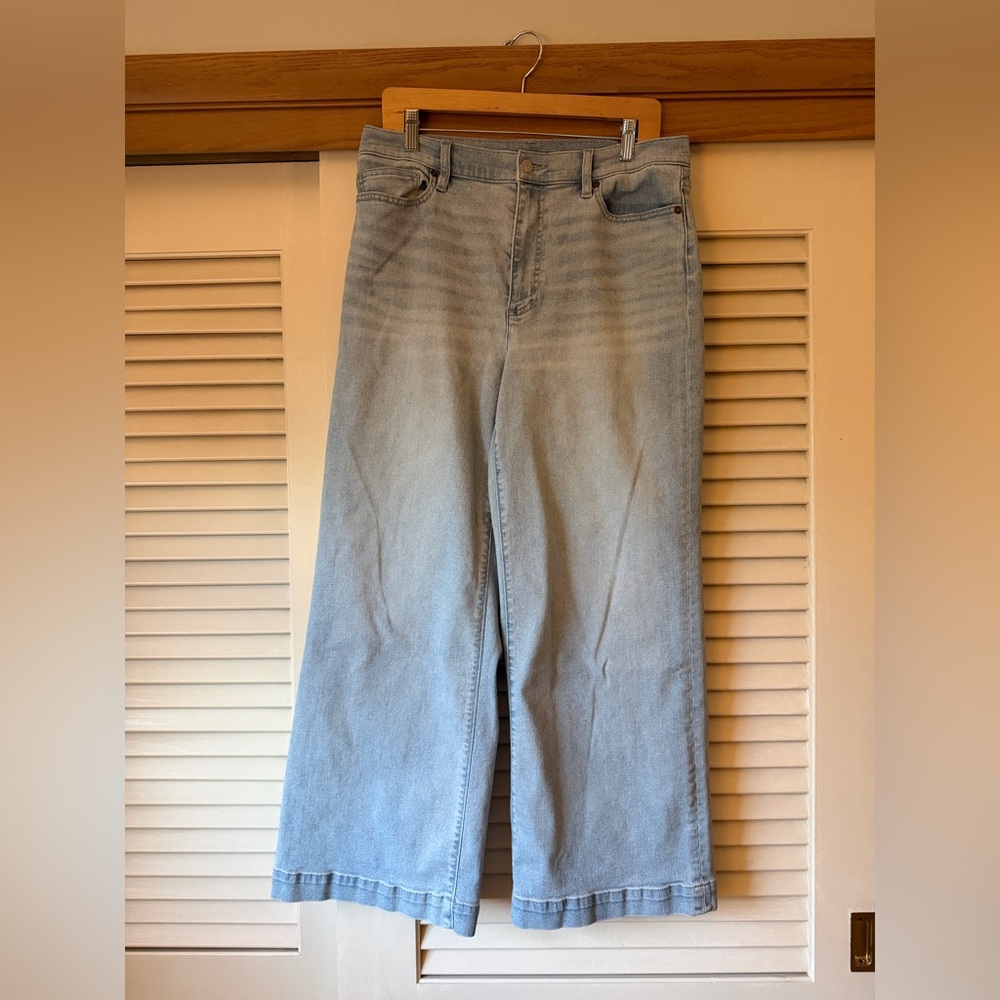 Lands' End Wide Leg High Rise Jeans 12 (30” inseam)